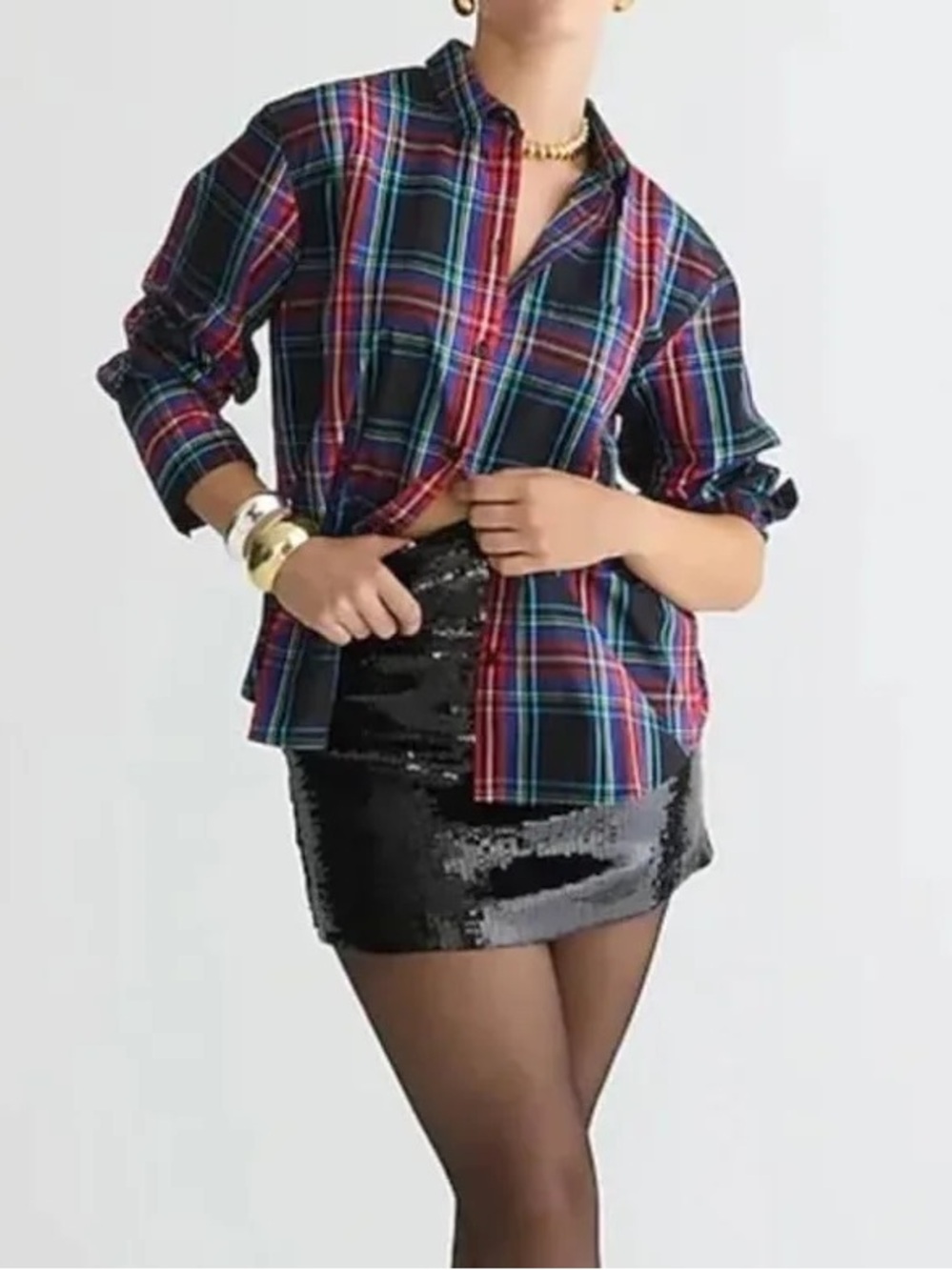 NWT J. CREW Garçon Classic Button-Down Shirt Stewart Tartan Cotton Poplin Size 2